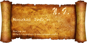 Noszkai Iván névjegykártya